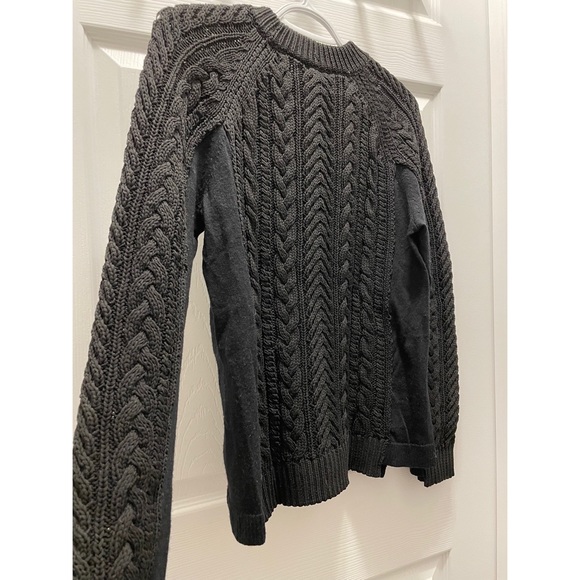 Rag & Bone nala fisherman cable knit wool pullover with nylon - Picture 3 of 5